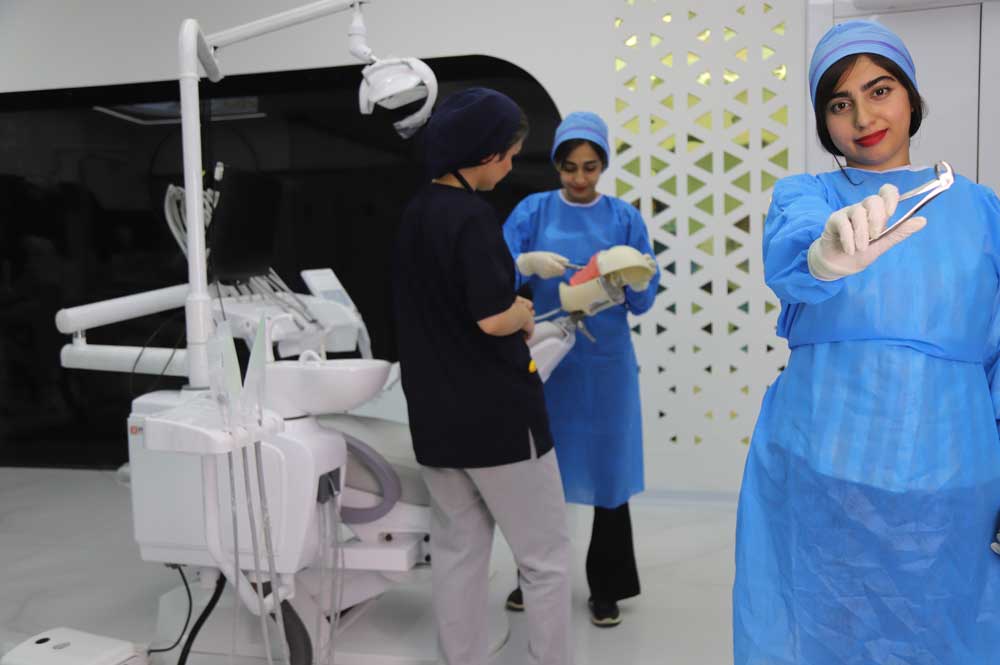 Iranian dentists practicing clinical skills for the ADC pathway at Mehr Dental Academy